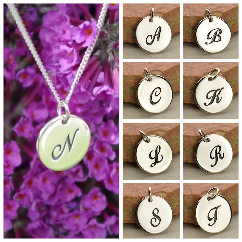 Bee Honeybee Bumblebee Sterling Silver Necklace Personalized Monogram Charm Initial pendant Spring Jewelry Flying Insect 699