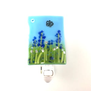 Fused glass flower garden night light NLT-2