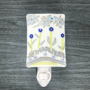 Fused glass flower garden night light NLT-9