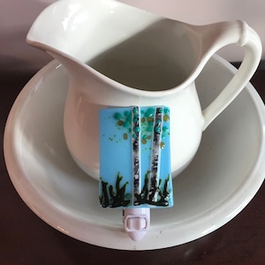 Fused glass birch tree nightlight NLT-10
