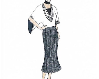 1910s Blouse Pattern Art Nouveau Blouse Moira - PDF Pattern Size US20 UK24 DE50