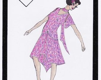 Vestido de tango Phryne dos anos 1930 - PDF padrão tamanho US 14/UK18/DE40 e US16/UK20/DE46