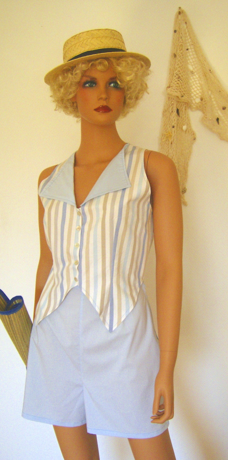 PDF Pattern Size US4UK8DE34 and US6UK10DE36 1920s Beach Suit Candy