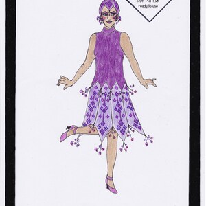 1920s Skirt Pattern Charleston Skirt Flapper Beaded Rhombus Skirt Sharon - PDF Sewing Pattern Sizes US6/UK10/DE36 and US8/UK12/DE38