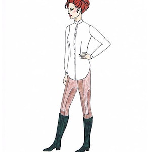 1920s Blouse Pattern Colonial Blouse Uma - PDF Pattern Size US10/UK14/DE40 and US12/UK16/DE42