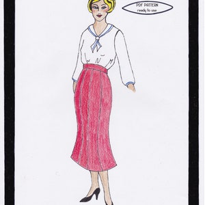 1930s Skirt Amanda - PDF Pattern Size US6/UK10/DE36 and US8/UK12/DE38