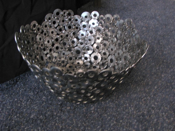 Custom Welded Large Metal Washer Centerpiece Basket