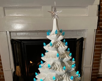 22 inch White Ceramic Christmas Tree