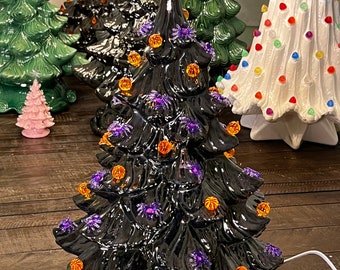 19 inch Black Ceramic Halloween Tree