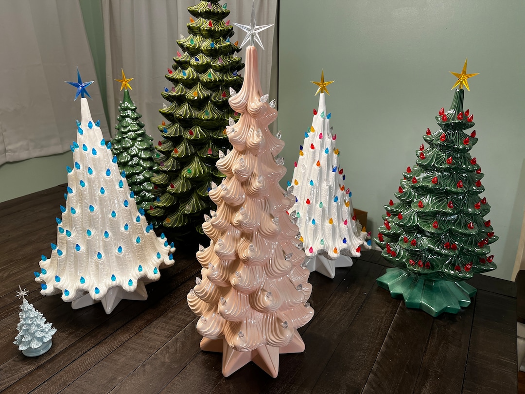 26 Inch Light Pink Ceramic Christmas Tree Etsy