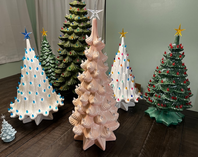 26 Inch Light Pink Ceramic Christmas Tree Etsy