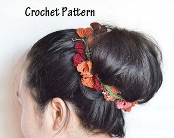 Crochet Hair Accessories Pattern, Hair Accessories, Autumn/Fall, Pattern & Instructions, Boho, Crochet Hairband Pattern, Instant download