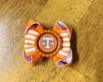 Orange Tennessee Vols Hair Bow: Grosgrain Ribbon Alligator Clip