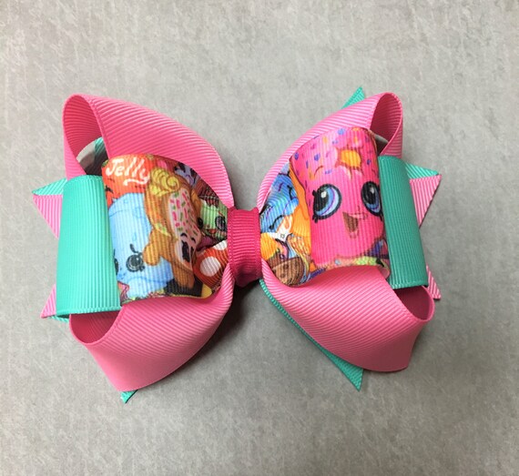 Shopkins Hair Bow Pink Hair Bow Boutique Hair Bow Etsy