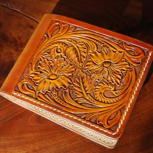 Hand Tooled Western Wallet, Classic Billfold