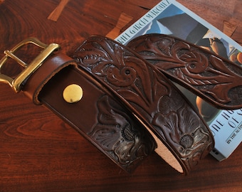 Hand Tooled Leather Belt