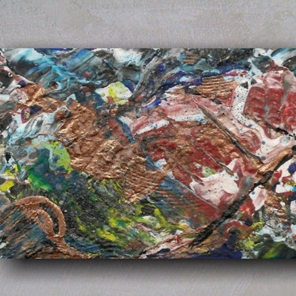 Abstract ACEO - "Rough Seas" - ORIGINAL Acrylic - Impression Series