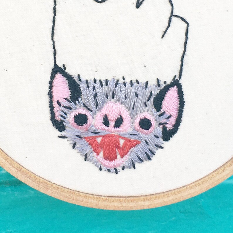 Hand Embroidery Pattern, Embroidery Pattern, V Sign Pattern, Vampire Bat Pattern image 2