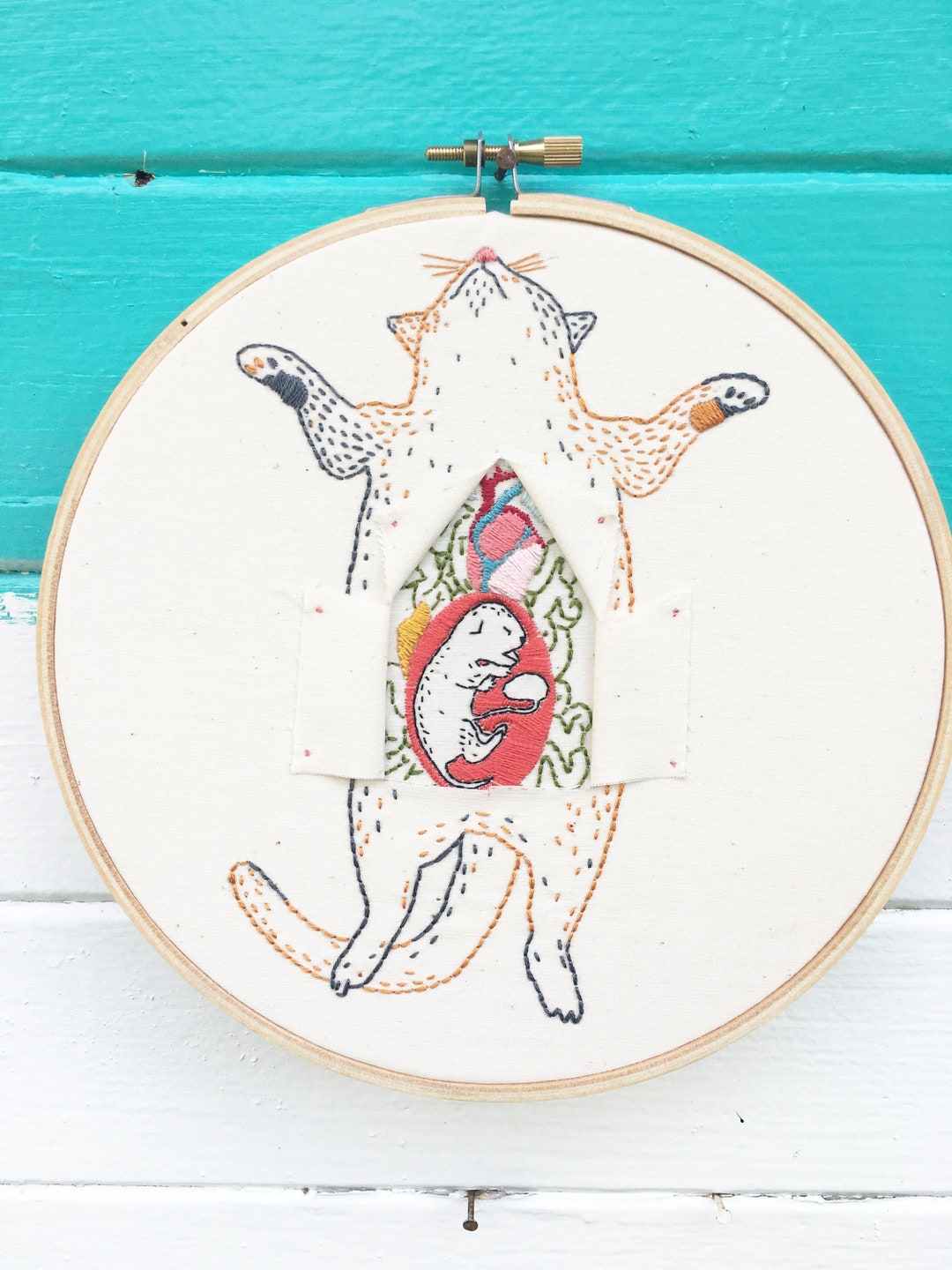 Hand Embroidery Pattern, Cat Dissection Pattern, Science Pattern ...