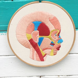 Hand Embroidery Pattern, Embroidery Pattern, Face Muscles Embroidery Pattern image 3