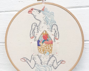 Hand Embroidery Pattern, Unicorn Pattern, Science Pattern, Anatomy Pattern