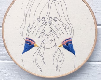 Modern Embroidery Pattern, Hand Embroidery Pattern, Bird Tatto0 PDF