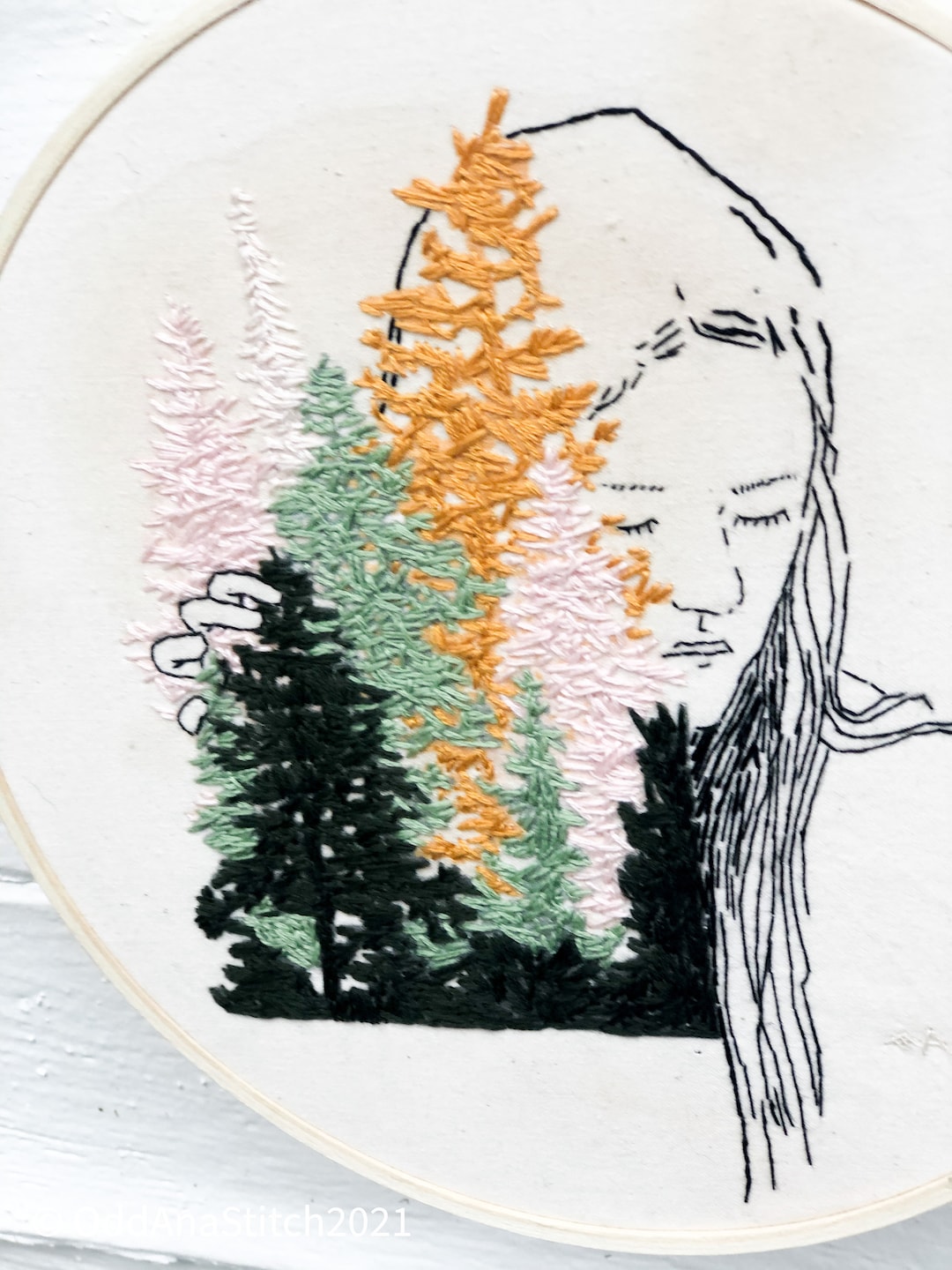 Pattern For Embrou Refuge Hand Embroidery Pattern, Self Reflection Design (PDF) - Etsy