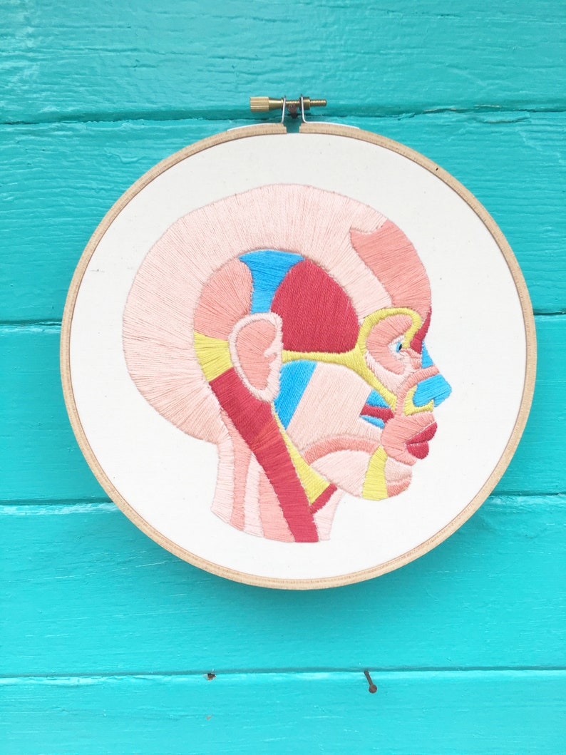 Hand Embroidery Pattern, Embroidery Pattern, Face Muscles Embroidery Pattern image 2