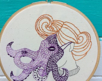 Hand Embroidery Pattern, Embroidery PDF, O is for Octopus Pattern