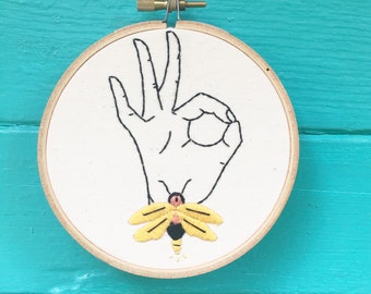 Hand Embroidery Pattern, Embroidery Pattern, F Sign Pattern, Firefly Pattern