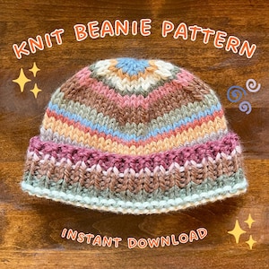 Knit Beanie Pattern: Aurora Beanie PDF (Digital Download)