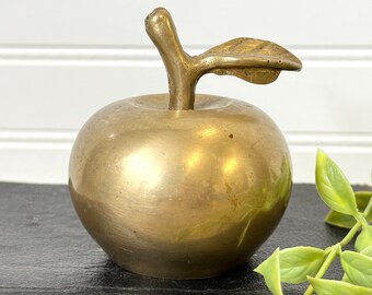 Vintage Brass Apple Bell – Teacher Gift Decor