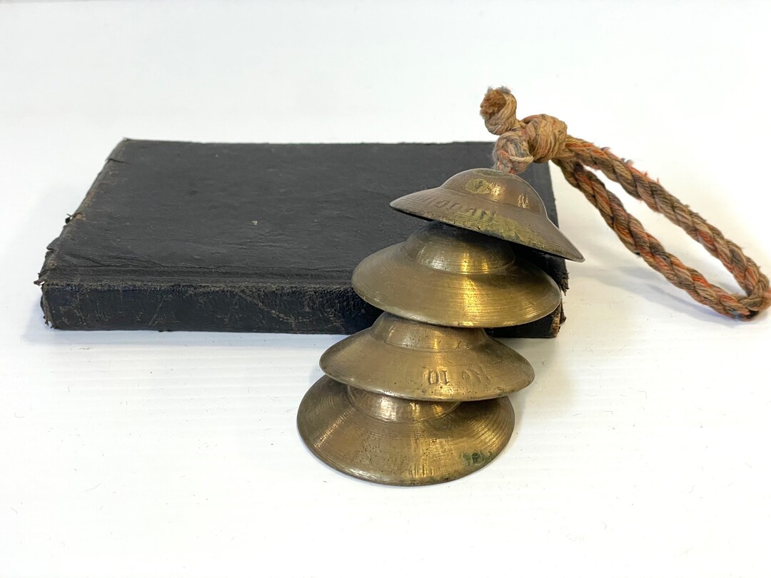 Vintage Set of 4 Brass Finger Cymbals Chimes Hanging Brass Etsy