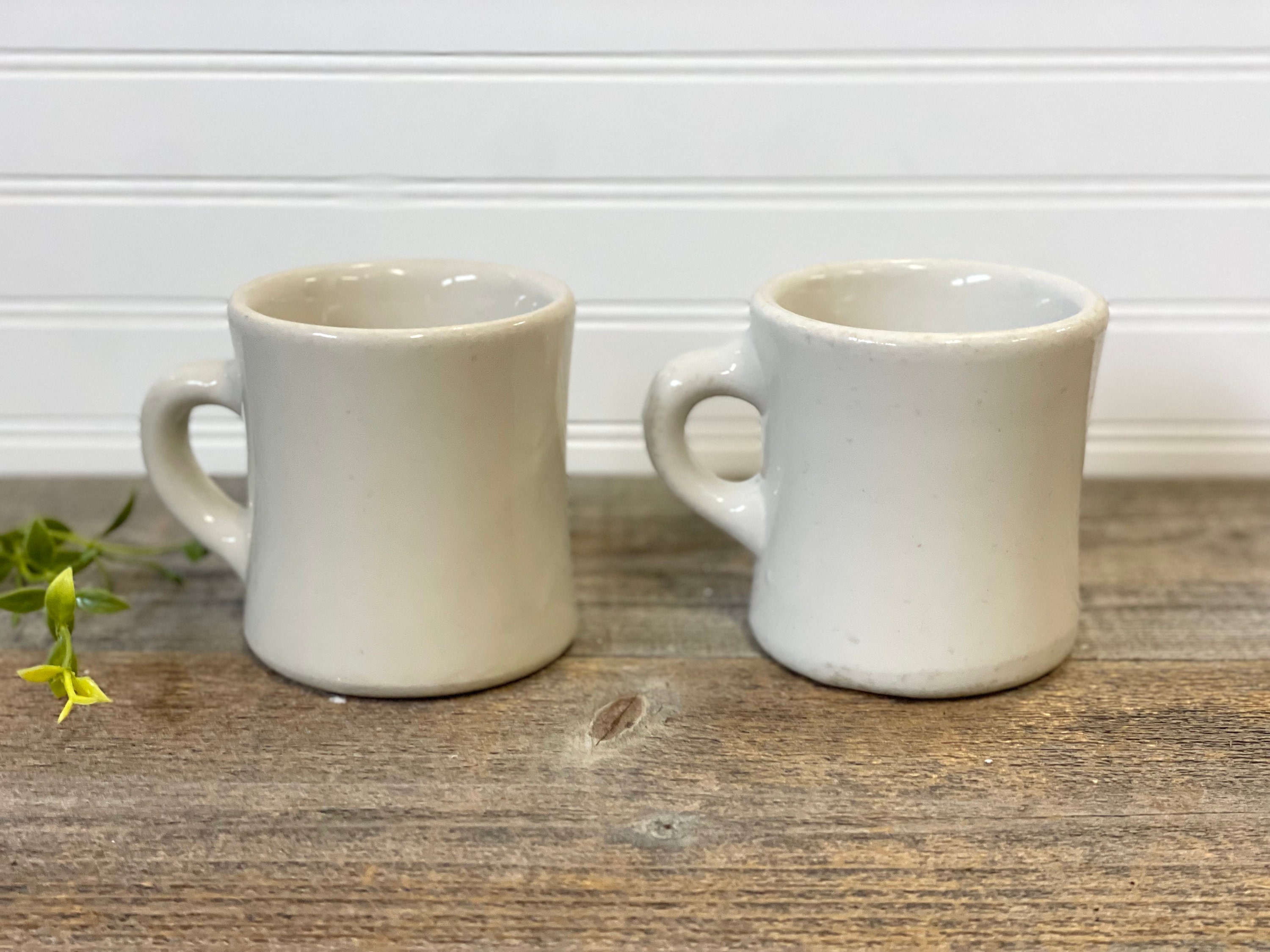 COLETTI Diner Coffee Mug – Coffee Cups Ceramic 11 oz – Diner Coffee Mugs  Heavy Retro 1950s Plain Stoneware Set for Restaurant, Diner, Farmhouse