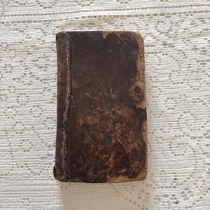 RARE Antique Leather-bound book 1810 The SchoolMaster&#39;s Assistant by Thomas Dilworth- Beautiful aged book- Antique book decor collectable