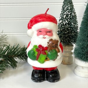 Santa candle- vintage Santa figurine candle- Christmas decor