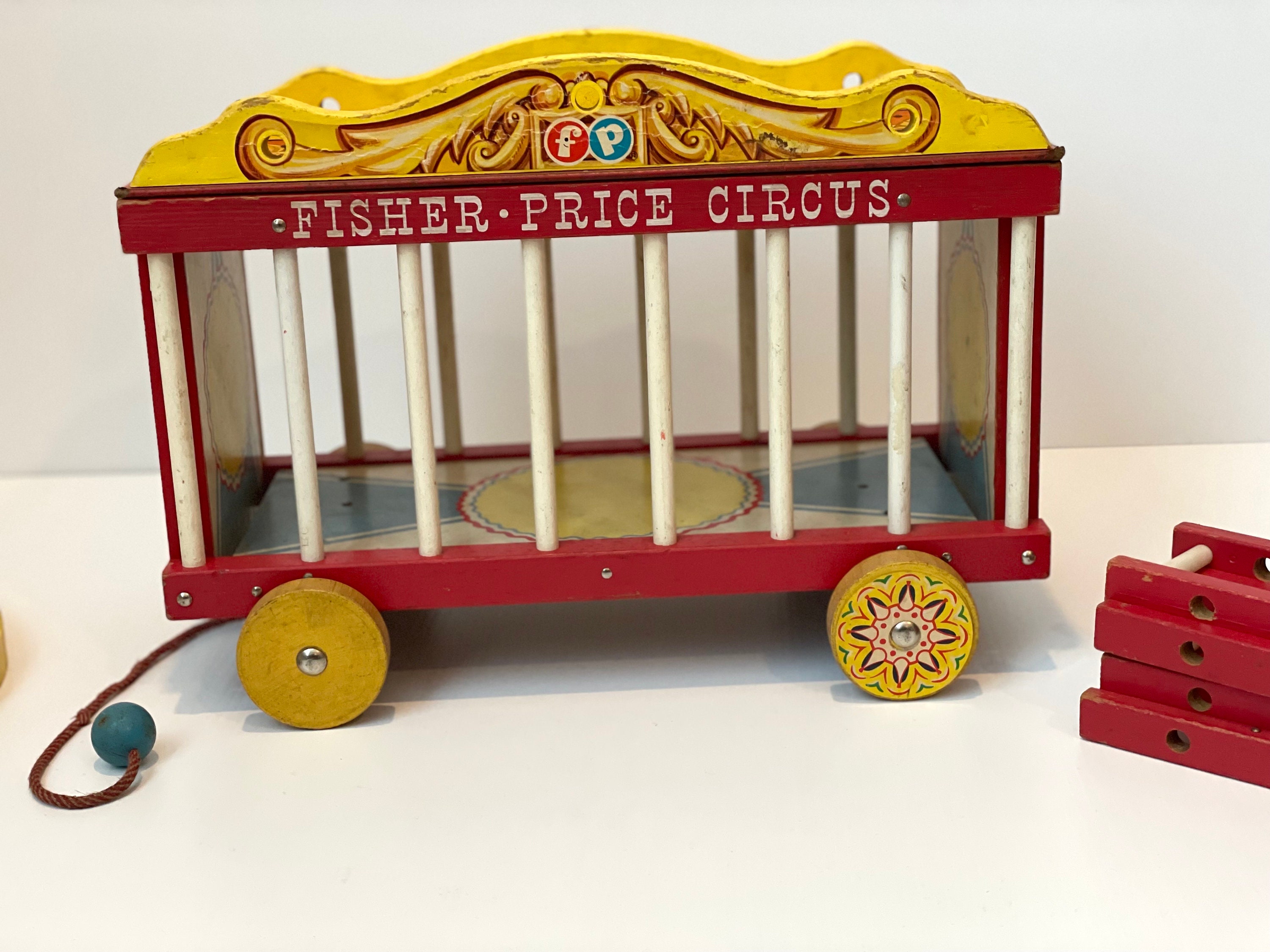 Fisher Price Circus Vintage Wooden Circus Wagon Pull Toy and Etsy