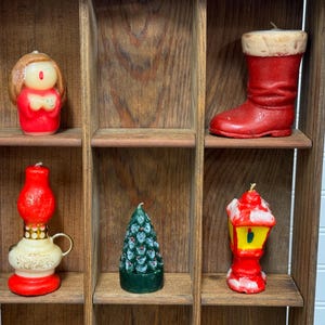 Choice of vintage Christmas  candles- Winter decor