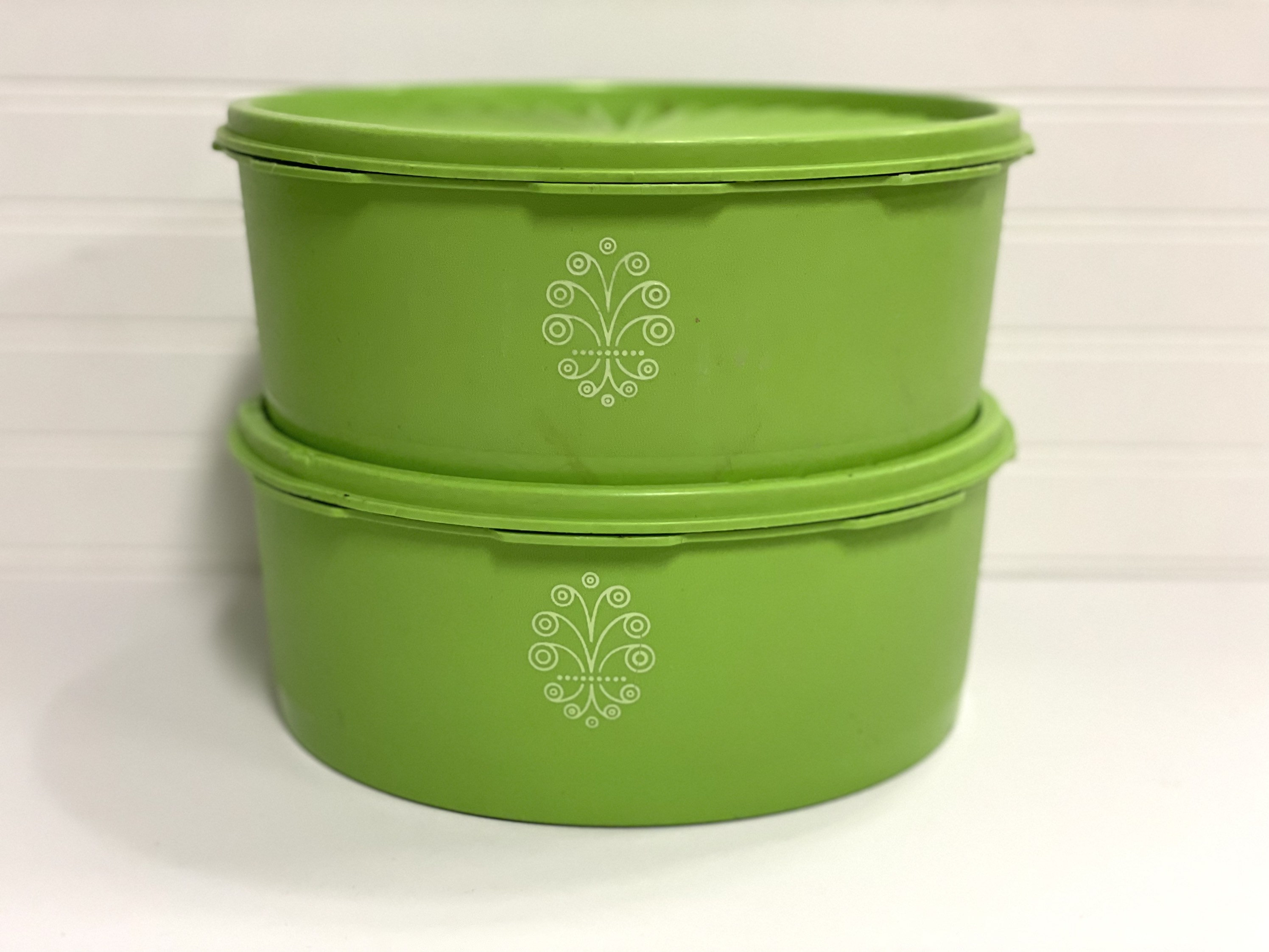 Vintage Green Tupperware Canisters Apple Green Kitchen Etsy