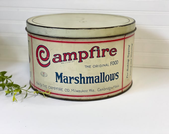 Vintage 5 Pound Campfire Marshmallow Tin Campfire Marshmallow Tin Etsy