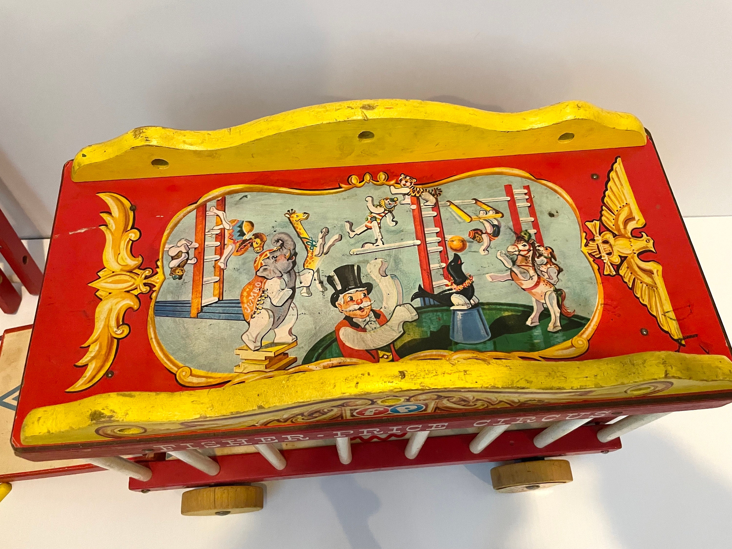 Fisher Price Circus Vintage Wooden Circus Wagon Pull Toy and Etsy
