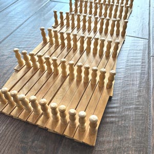 HUGE vintage 87 peg accordion expandable wooden rack- Wooden hat/ jewelry rack- Hanging storage- Extra large Expandable kitchen mug peg rack