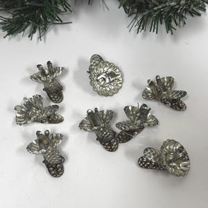 Vintage Christmas tree candle clips- Set of 8 tin candle clip reflectors- vintage Christmas decor