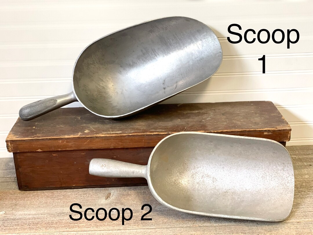 Vintage Galvanized Scoops Extra Large Scoop Etsy