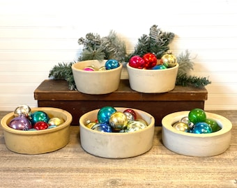 Choice of vintage Shallow crocks- vintage crock bowls-small stoneware crock