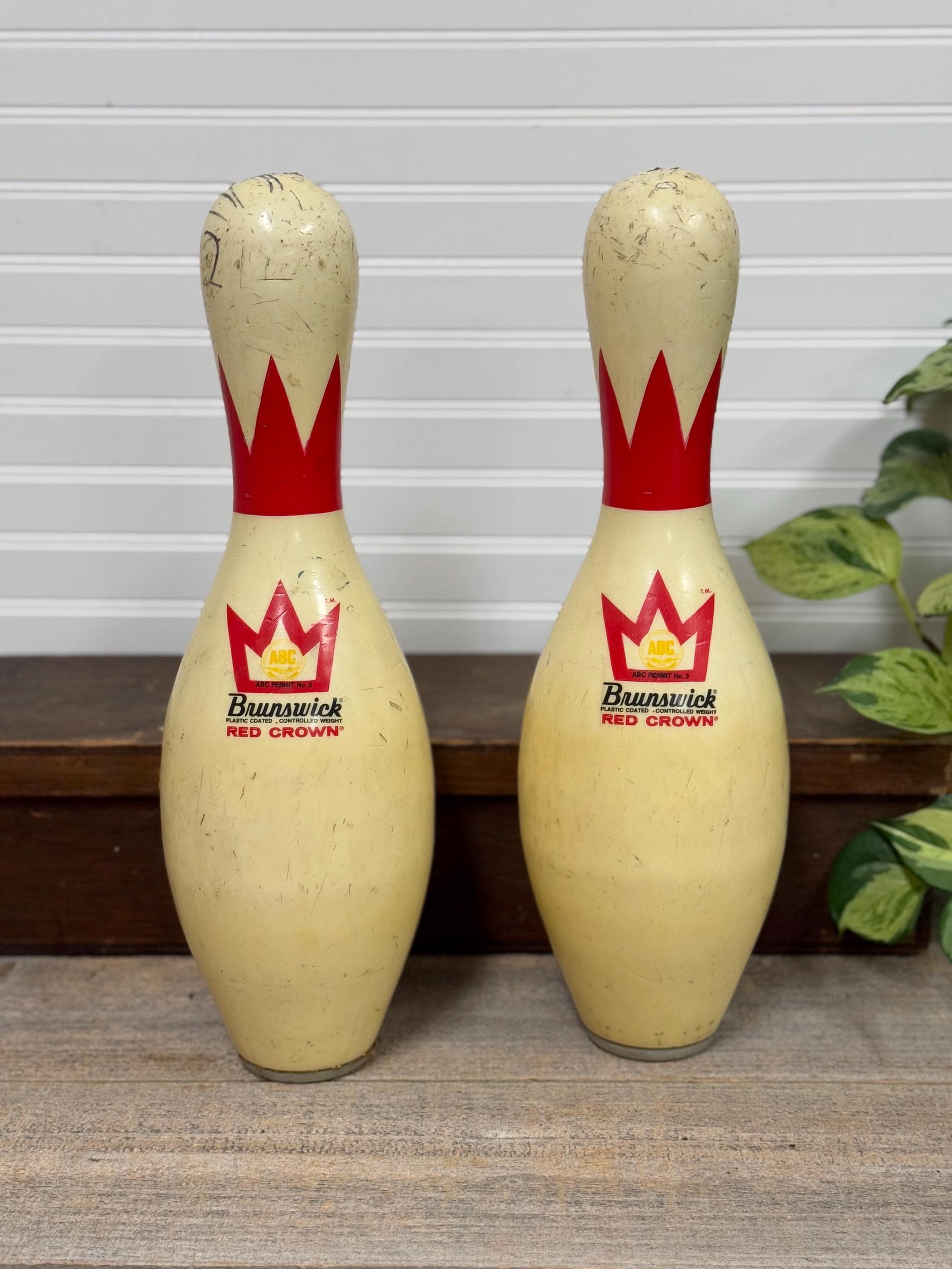 Vintage Brunswick ABC Red Crown Bowling Pin: Mid-century Sports