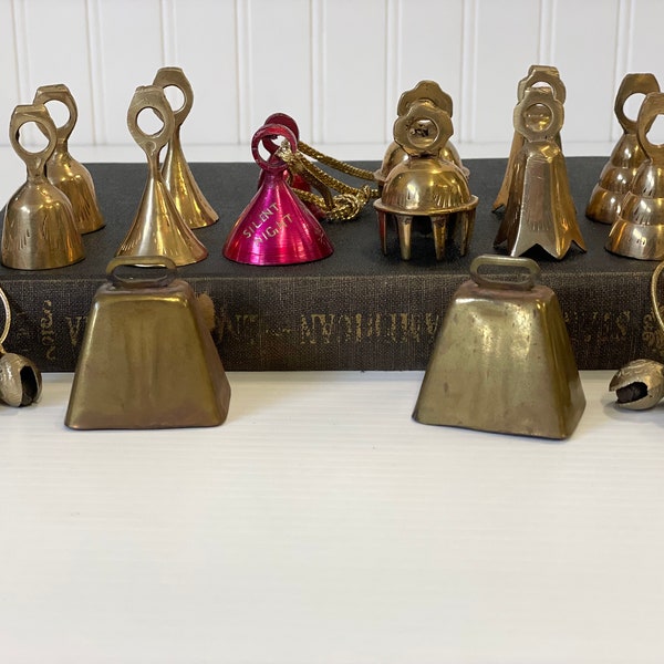 Vintage Christmas brass bells your choice- small bells, mini brass bells, brass Christmas bells