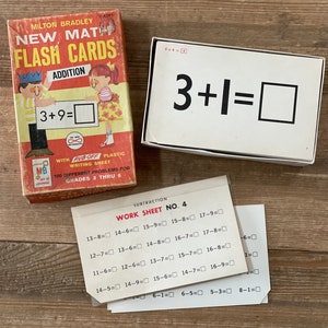Vintage Milton Bradley flashcards- math flash cards- 1965