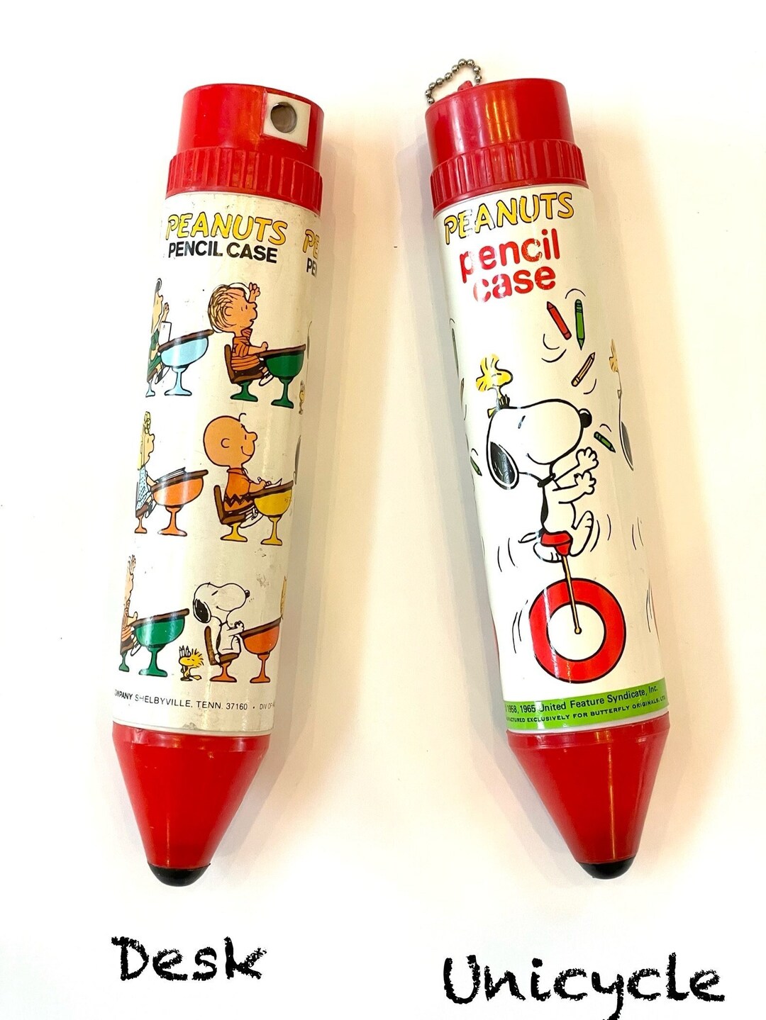 Vintage 1965 Snoopy Pencil Case With Sharpener: Choice of