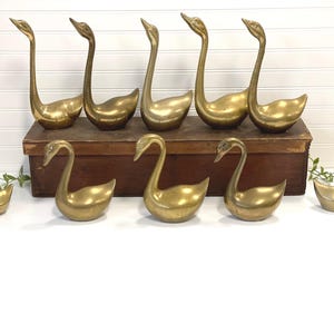 Vintage Brass swan- vintage solid brass bird- Choice of brass swans